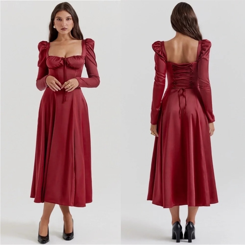 HOUSE OF CB 'Sebille' Ruby Corset Midi Dress NWOT size XS - Picture 3 of 13